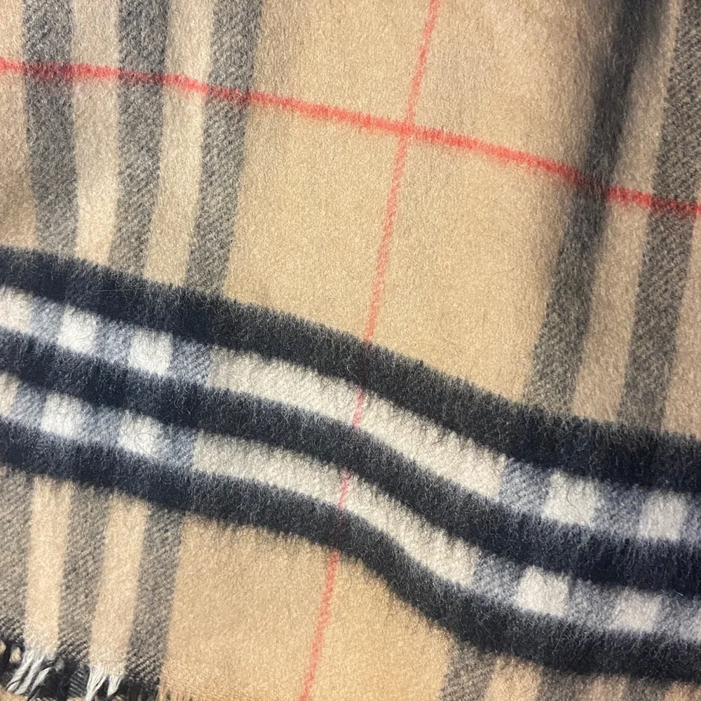 Nordstrom Lambswool Fringe Scarf in Tan and Black